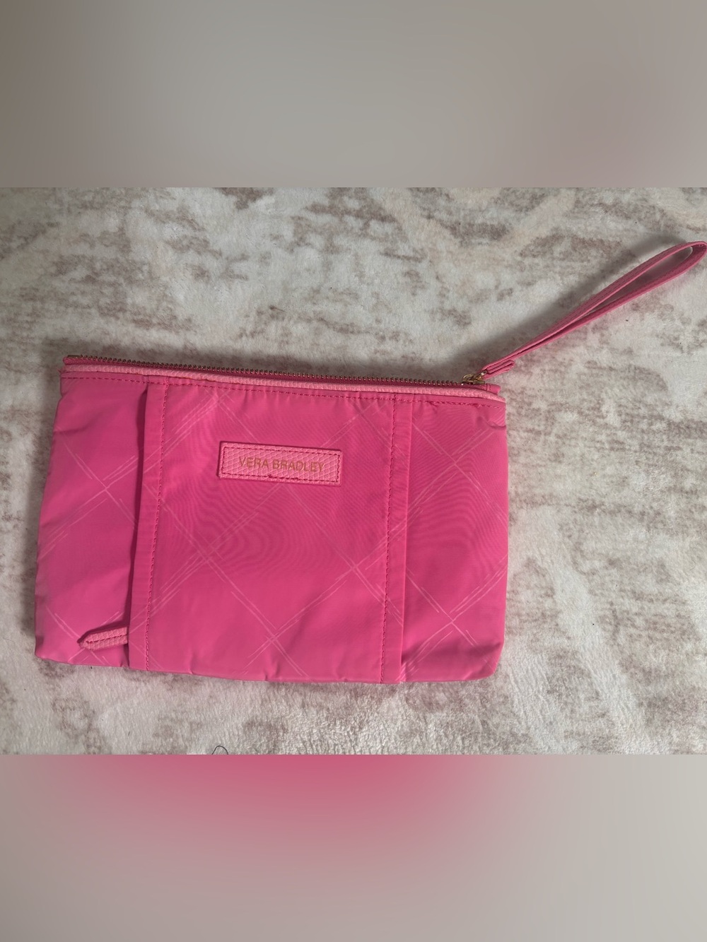 Vera Bradley Bright Pink Diamond Accent Wristlet